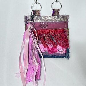 RUBYRUDI Necklace Purse, Hand Crafted, Amulet Wallet Pouch Artisan OOAK Signed